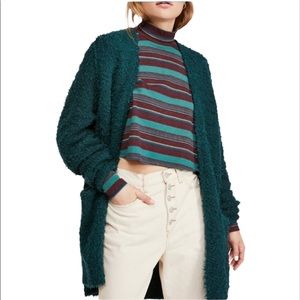 Free People Once in A Lifetime Fuzzy Long Cardigan Size S NEW